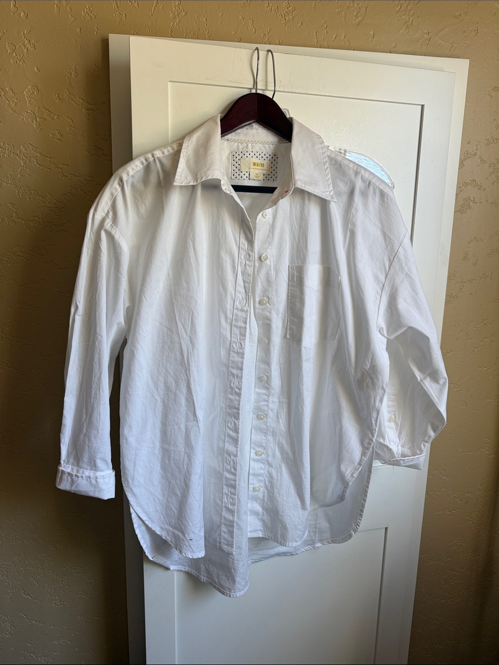 Anthropologie Maeve Button Up Hi Lo Boxy Blouse Shirt S